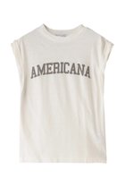 【アメリカーナ/Americana】のコットン ベルギーリネン天竺 ロールアップ Tシャツ オフホワイト|ID:prp329100003988041