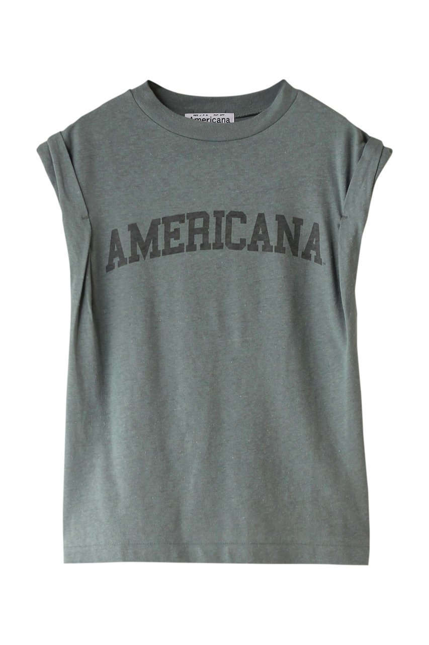 【アメリカーナ/Americana】のコットン ベルギーリネン天竺 ロールアップ Tシャツ インテリア・キッズ・メンズ・レディースファッション・服の通販 founy(ファニー) 　ファッション　Fashion　レディースファッション　WOMEN　トップス・カットソー　Tops/Tshirt　シャツ/ブラウス　Shirts/Blouses　ロング / Tシャツ　T-Shirts　カットソー　Cut and Sewn　ショート　Short　スリーブ　Sleeve　フレア　Flare　ボトム　Bottom　リネン　Linen　ロールアップ　Roll Up　ワイド　Wide　グリーン|ID: prp329100003988041 ipo3291000000026322734