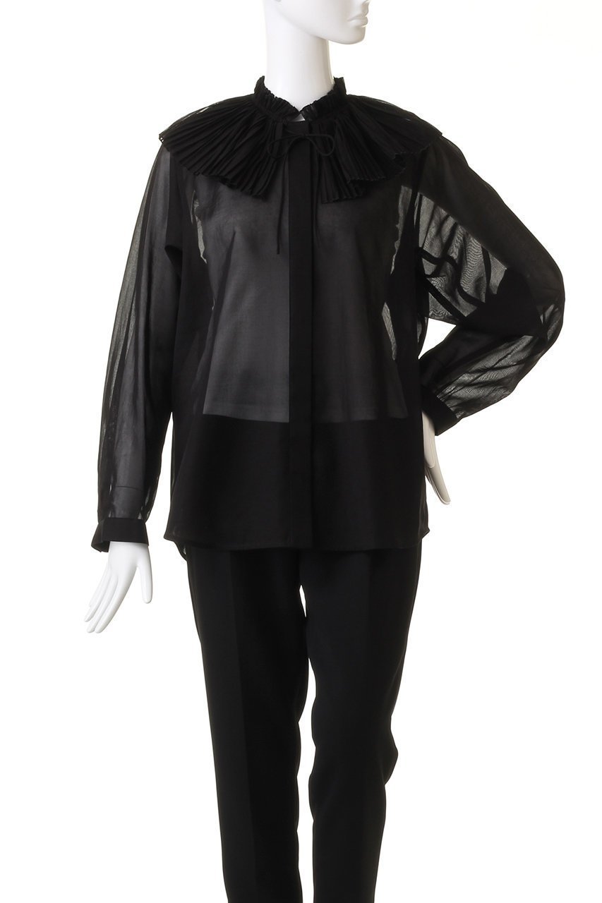 【デパリエ/DEPAREILLE】のソフトオーガンジーシャツ 人気、トレンドファッション・服の通販 founy(ファニー) 　ファッション　Fashion　レディースファッション　Fashion for Women　トップス・カットソー　Cut & Sew Tops　シャツ・ブラウス・オフィスカジュアル　Elegant Blouses & Button-Ups　オーガンジー　Organza Fabric　サマー　Summer, Summer Style　スリーブ　Sleeve, Long Sleeve / Short Sleeve　プリーツ　Pleats, Pleated　ランダム　Random, Irregular　ロング　Long, Long-Length　other-2|ID: prp329100003988066 ipo3291000000032909367