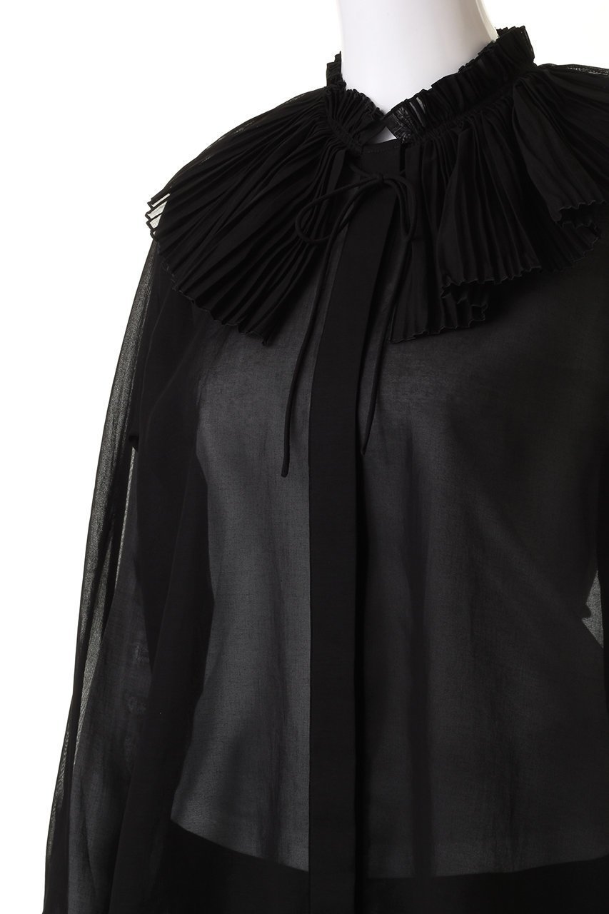 【デパリエ/DEPAREILLE】のソフトオーガンジーシャツ 人気、トレンドファッション・服の通販 founy(ファニー) 　ファッション　Fashion　レディースファッション　Fashion for Women　トップス・カットソー　Cut & Sew Tops　シャツ・ブラウス・オフィスカジュアル　Elegant Blouses & Button-Ups　オーガンジー　Organza Fabric　サマー　Summer, Summer Style　スリーブ　Sleeve, Long Sleeve / Short Sleeve　プリーツ　Pleats, Pleated　ランダム　Random, Irregular　ロング　Long, Long-Length　other-5|ID: prp329100003988066 ipo3291000000032909374