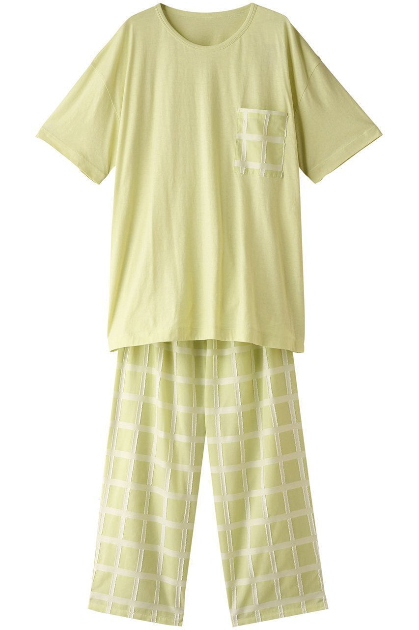 【キッドブルー/KID BLUE / MEN】の【MEN】24カットドビーチェックパジャマ インテリア・キッズ・メンズ・レディースファッション・服の通販 founy(ファニー) 　ファッション　Fashion　メンズファッション　Fashion for Men　カットソー　Cut and Sewn Top　チェック　Check, Plaid, Tartan　パジャマ　Pajamas, Sleepwear　フリンジ　Fringe, Tassel　ボトム　Bottoms, Lower Wear　ポケット　Pocket, Pocket Detail　夏　Summer　ライム|ID: prp329100003988753 ipo3291000000032835111