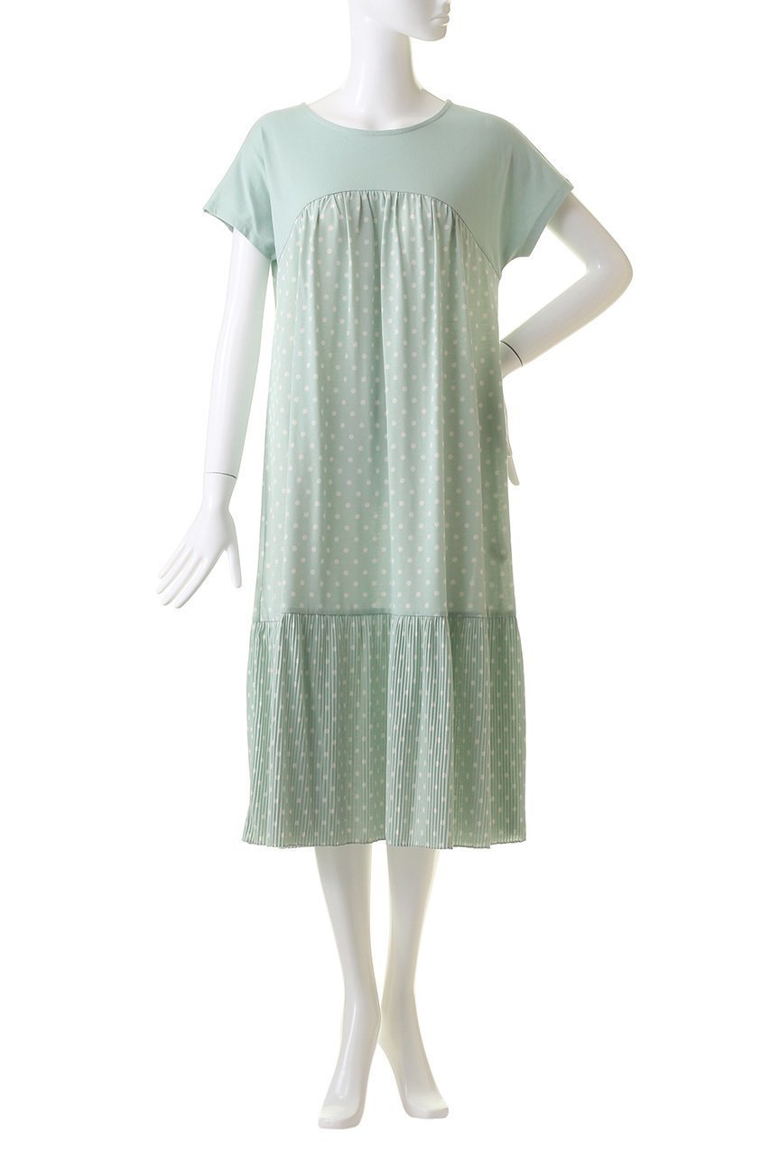 【キッドブルー/KID BLUE】のプリーツドットPtナイティ 人気、トレンドファッション・服の通販 founy(ファニー) 　ファッション　Fashion　レディースファッション　Fashion for Women　ショート　Short, Short Length　スリーブ　Sleeve, Long Sleeve / Short Sleeve　ドット　Polka Dot, Dot Pattern　パジャマ　Pajamas, Sleepwear　フェミニン　Feminine, Girly　プリーツ　Pleats, Pleated　リラックス　Relax, Relaxed Fit　無地　Plain, Solid Color　other-2|ID: prp329100003988758 ipo3291000000032835135