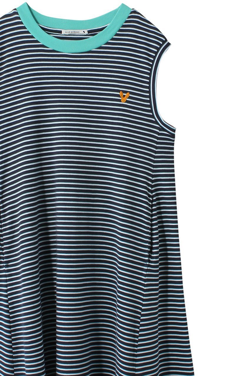 【ミナ ペルホネン/mina perhonen / KIDS】の【KIDS】horisontti ワンピース ネイビー 150/12Y 人気、トレンドファッション・服の通販 founy(ファニー) 　ファッション　Fashion　キッズファッション　Fashion for Kids　ワンピース　Dresses　なめらか　Smooth, Silky Texture　ノースリーブ　Sleeveless, No-Sleeve　フレア　Flare, Flared　ボーダー　Border, Stripe　ポケット　Pocket, Pocket Detail　夏　Summer　other-3|ID: prp329100003988786 ipo3291000000036236074