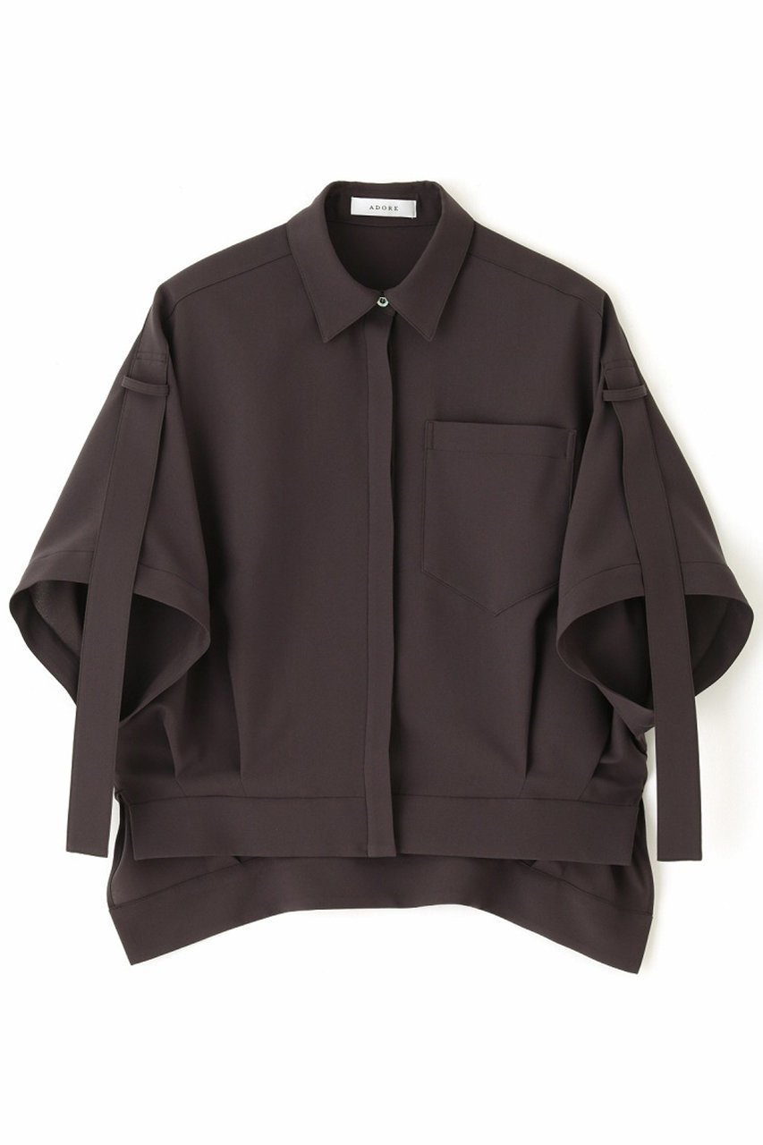 【アドーア/ADORE】のドライライトブラウス インテリア・キッズ・メンズ・レディースファッション・服の通販 founy(ファニー) 　ファッション　Fashion　レディースファッション　Fashion for Women　トップス・カットソー　Cut & Sew Tops　シャツ・ブラウス・オフィスカジュアル　Elegant Blouses & Button-Ups　おすすめ　Recommended / Our Picks　ショート　Short, Short Length　スリーブ　Sleeve, Long Sleeve / Short Sleeve　セットアップ　Set-Up, Coordinated Outfit　グレー|ID: prp329100003988813 ipo3291000000032906837