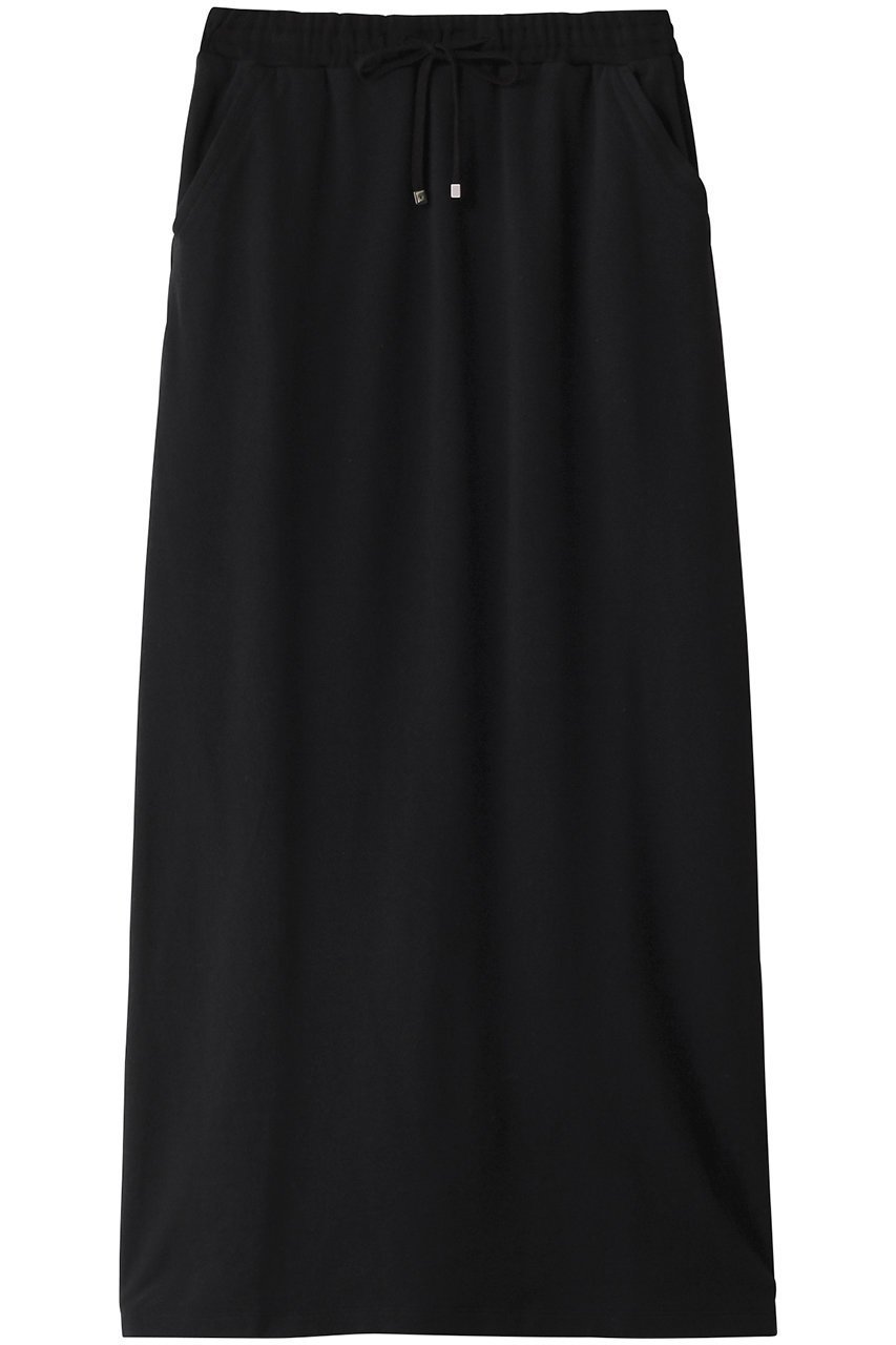 【エリオポール/heliopole】のIラインスウェットスカート インテリア・キッズ・メンズ・レディースファッション・服の通販 founy(ファニー) 　ファッション　Fashion　レディースファッション　Fashion for Women　スカート　Skirts　ロングスカート　Long Skirts / Maxi & Midi Skirts　おすすめ　Recommended / Our Picks　ストレッチ　Stretch, Stretchy Fabric　スリット　Slit, Slit Detail　ドローコード　Drawcord, Drawstring Cord　リラックス　Relax, Relaxed Fit　ループ　Loop, Loop Knit　ロング　Long, Long-Length　人気　Popular, Best Seller　ブラック|ID: prp329100003988827 ipo3291000000035509510