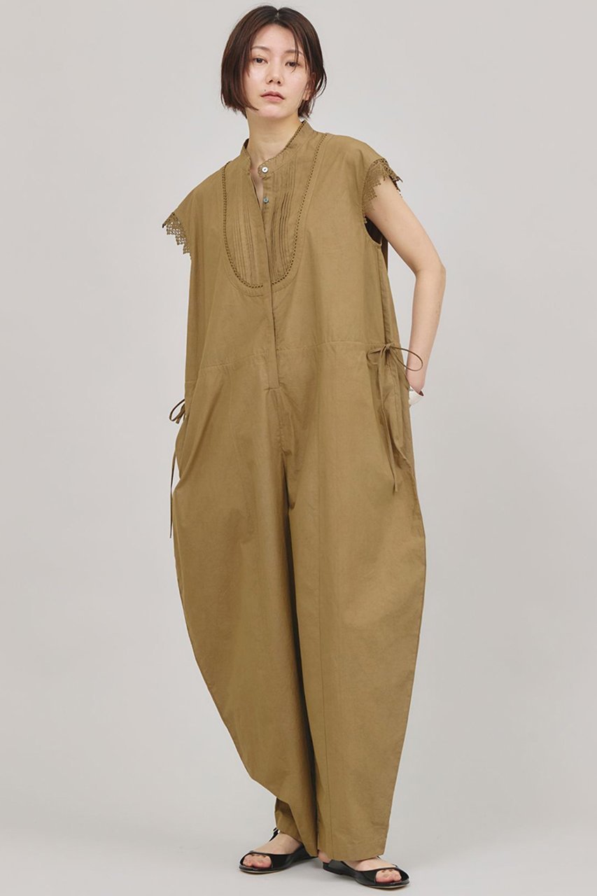 【カレンソロジー/Curensology】のコットンレースオールインワン 人気、トレンドファッション・服の通販 founy(ファニー) 　ファッション　Fashion　レディースファッション　Fashion for Women　パンツ　Pants & Trousers　アクセサリー　Fashion Accessories　インド　Indian Textile　ケミカル　Chemical, Chemical Wash　スタンド　Stand Collar, Upright Stand　ブラウジング　Blouson Silhouette, Cinched Waist　ヨーク　Yoke, Yoke Design　リラックス　Relax, Relaxed Fit　レース　Lace, Lace Fabric　夏　Summer　other-2|ID: prp329100003988828 ipo3291000000033654927