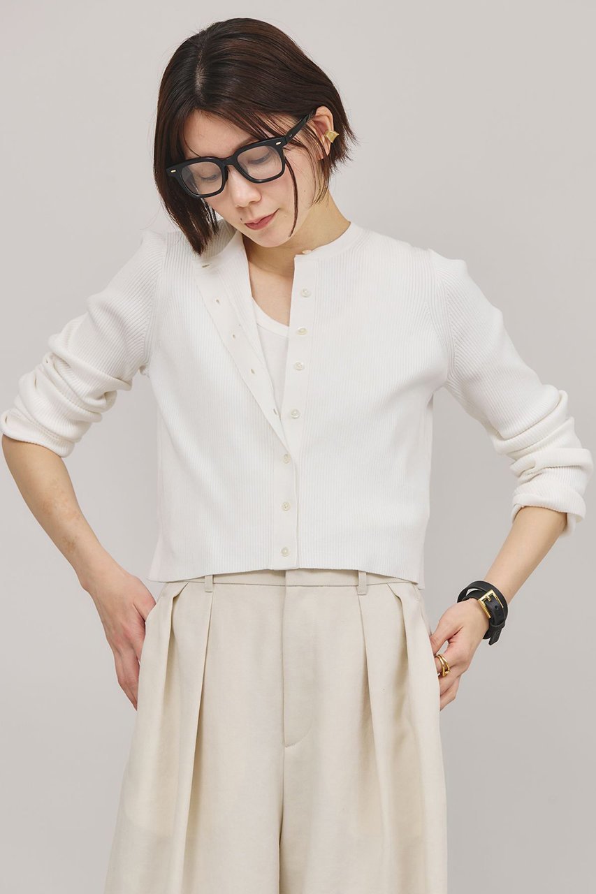 【カレンソロジー/Curensology】のコットンシルクニットカーディガン 人気、トレンドファッション・服の通販 founy(ファニー) 　ファッション　Fashion　レディースファッション　WOMEN　トップス・カットソー　Tops/Tshirt　ニット　Knit Tops　カーディガン　Cardigans　おすすめ　Recommend　カーディガン　Cardigan　コンパクト　Compact　ショート　Short　シルク　Silk　ストレッチ　Stretch　エレガント 上品　Elegant　other-2|ID: prp329100003988829 ipo3291000000031387305