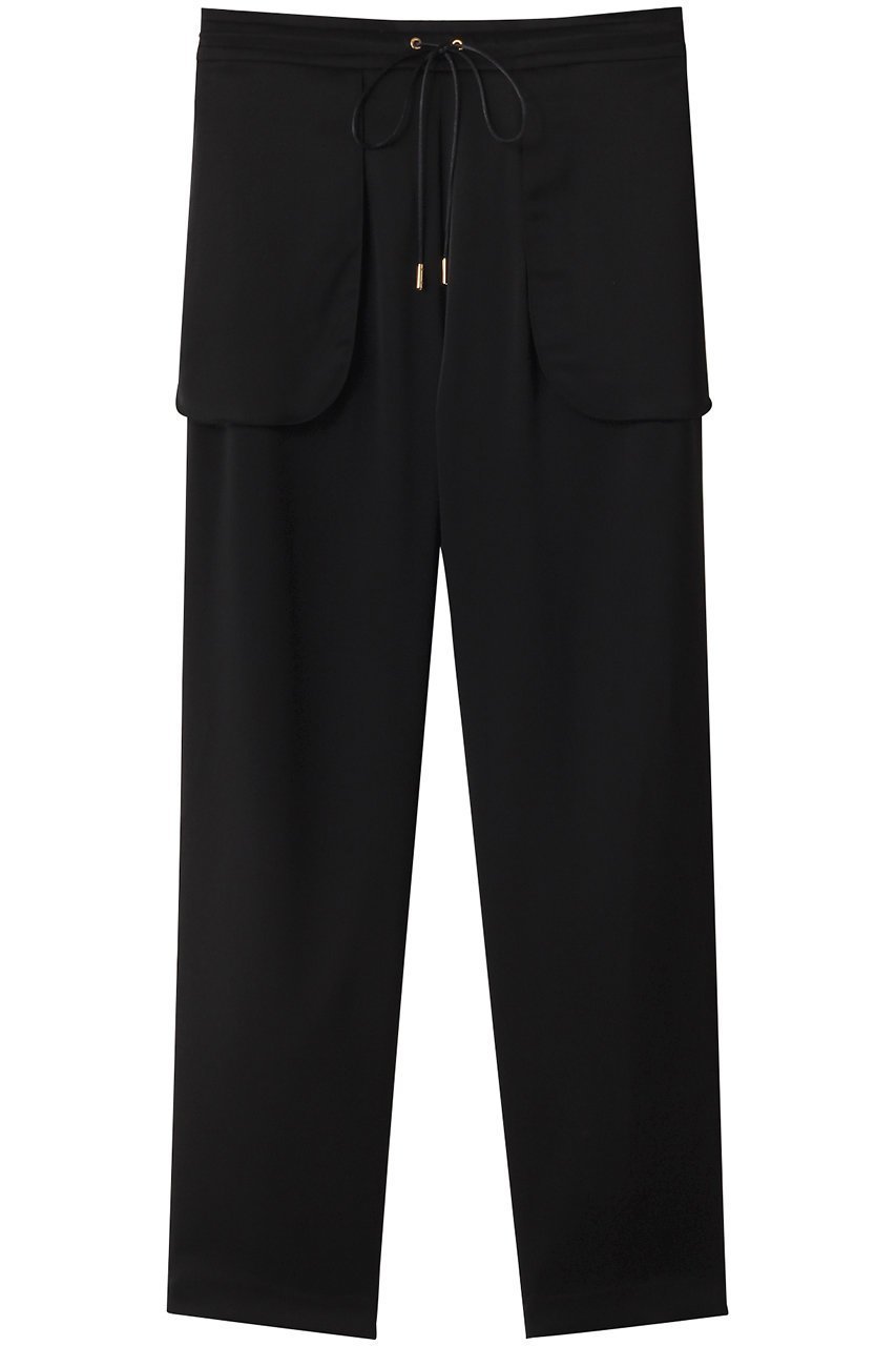 【アルアバイル/allureville】のシルキーサテンイージーパンツ インテリア・キッズ・メンズ・レディースファッション・服の通販 founy(ファニー) 　ファッション　Fashion　レディースファッション　Fashion for Women　パンツ　Pants & Trousers　クロップド　Cropped, Short Length　サテン　Satin, Glossy Fabric　スニーカー　Sneakers, Trainers　エレガント 上品　Elegant　夏　Summer　春　Spring　S/S・春夏　SS, Spring/Summer, Warm Season　ブラック|ID: prp329100003988834 ipo3291000000032820185