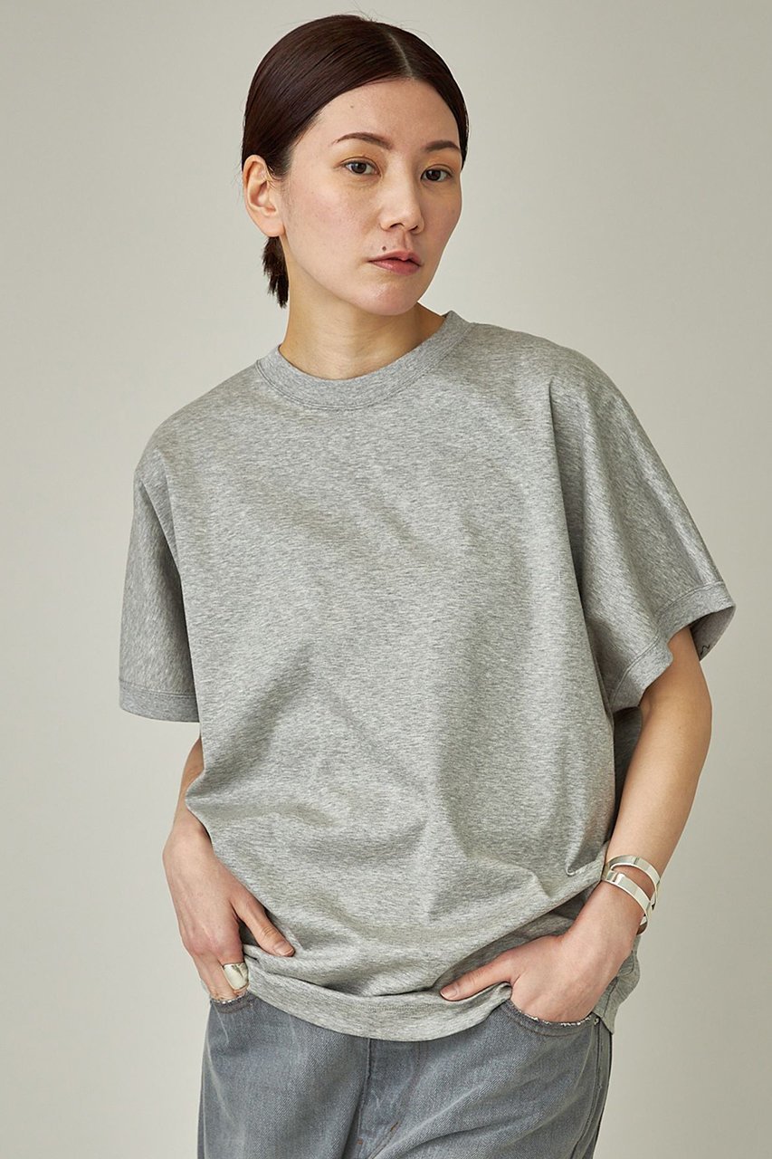【カレンソロジー/Curensology】のオーガニックコットンスムースTシャツ インテリア・キッズ・メンズ・レディースファッション・服の通販 founy(ファニー) 　ファッション　Fashion　レディースファッション　Ladies' Fashion Online　トップス・カットソー　Tops/Tshirt　シャツ/ブラウス　Shirts/Blouses　ロング / Tシャツ　T-Shirts　カットソー　Cut and Sewn　おすすめ　Recommend　アクセサリー　Accessories　ショート　Short　シンプル　Simple　スリーブ　Sleeve　フレアースカート　Flared Skirt　フレンチ　French　ブラウジング　Browsing　ボトム　Bottom　ワイド　Wide　グレー|ID: prp329100003988849 ipo3291000000032615224