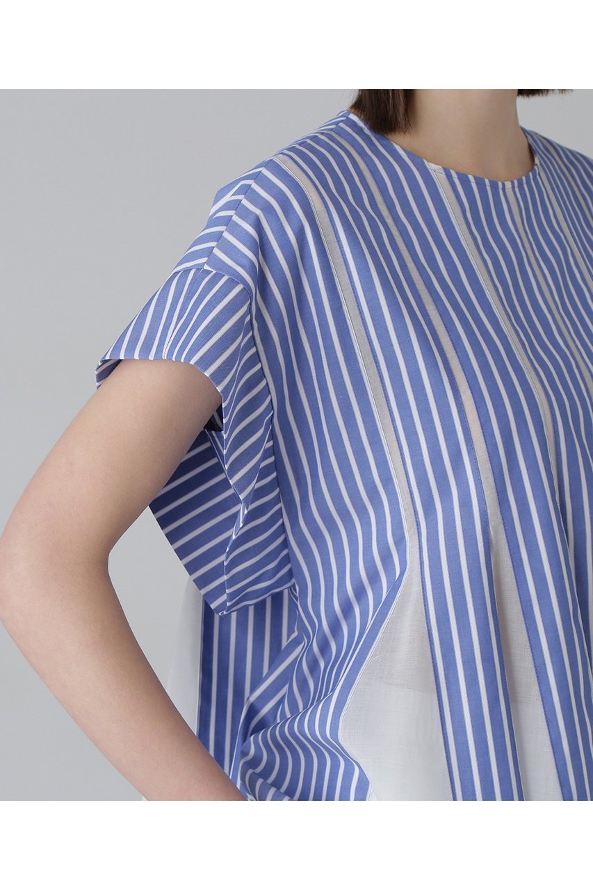 【アドーア/ADORE】のクリアストライプブラウス 大人の最旬トレンドファッション＆コーディネート founy(ファウニー) 　ファッション　Fashion　レディースファッション　Fashion for Women　トップス・カットソー　Cut & Sew Tops　シャツ・ブラウス・オフィスカジュアル　Elegant Blouses & Button-Ups　シアー　Sheer, See-Through　ショート　Short, Short Length　シンプル　Simple, Minimal　ストライプ　Stripe, Striped Pattern　スリーブ　Sleeve, Long Sleeve / Short Sleeve　フォルム　Silhouette, Form　フレア　Flare, Flared　ボトム　Bottoms, Lower Wear　夏　Summer　春　Spring　S/S・春夏　SS, Spring/Summer, Warm Season　other-5|ID: prp329100003990645 ipo3291000000036738292