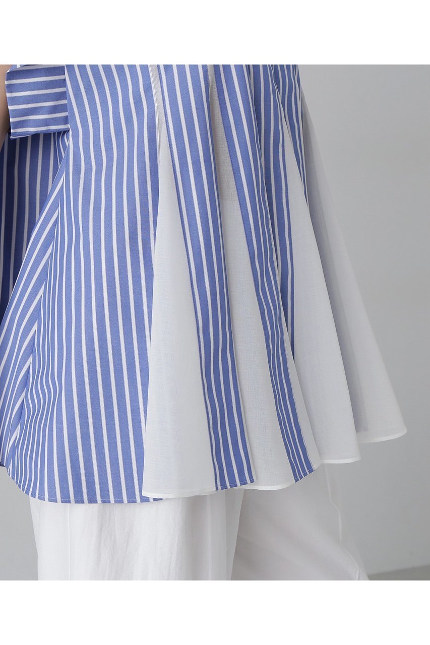 【アドーア/ADORE】のクリアストライプブラウス 大人の最旬トレンドファッション＆コーディネート founy(ファウニー) 　ファッション　Fashion　レディースファッション　Fashion for Women　トップス・カットソー　Cut & Sew Tops　シャツ・ブラウス・オフィスカジュアル　Elegant Blouses & Button-Ups　シアー　Sheer, See-Through　ショート　Short, Short Length　シンプル　Simple, Minimal　ストライプ　Stripe, Striped Pattern　スリーブ　Sleeve, Long Sleeve / Short Sleeve　フォルム　Silhouette, Form　フレア　Flare, Flared　ボトム　Bottoms, Lower Wear　夏　Summer　春　Spring　S/S・春夏　SS, Spring/Summer, Warm Season　other-6|ID: prp329100003990645 ipo3291000000036738294