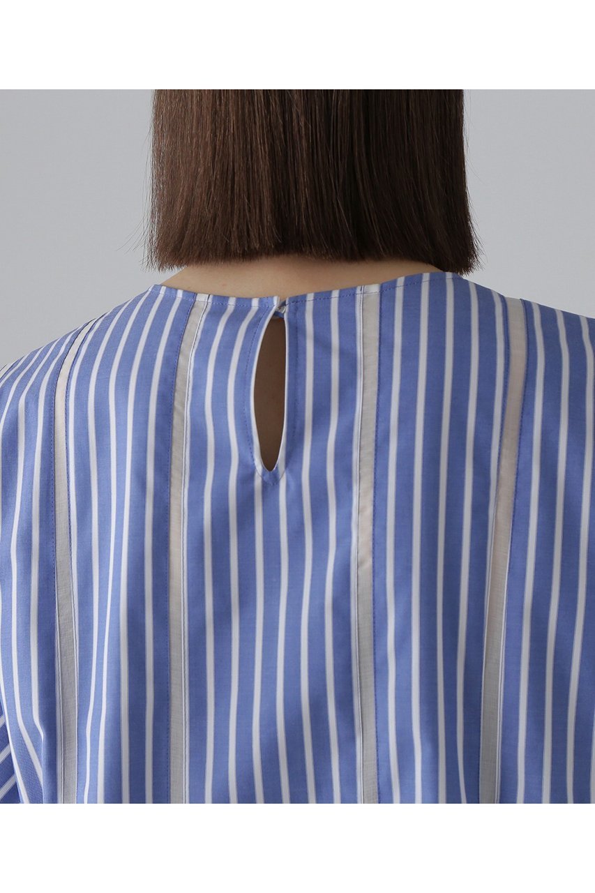 【アドーア/ADORE】のクリアストライプブラウス 大人の最旬トレンドファッション＆コーディネート founy(ファウニー) 　ファッション　Fashion　レディースファッション　Fashion for Women　トップス・カットソー　Cut & Sew Tops　シャツ・ブラウス・オフィスカジュアル　Elegant Blouses & Button-Ups　シアー　Sheer, See-Through　ショート　Short, Short Length　シンプル　Simple, Minimal　ストライプ　Stripe, Striped Pattern　スリーブ　Sleeve, Long Sleeve / Short Sleeve　フォルム　Silhouette, Form　フレア　Flare, Flared　ボトム　Bottoms, Lower Wear　夏　Summer　春　Spring　S/S・春夏　SS, Spring/Summer, Warm Season　other-7|ID: prp329100003990645 ipo3291000000036738296