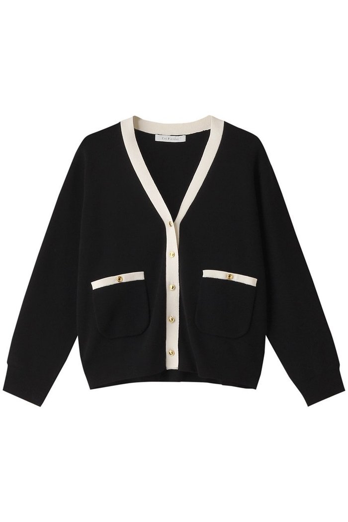【コルピエロ/Col Pierrot】の【ELLE SHOP限定】バイカラーカーディガン インテリア・キッズ・メンズ・レディースファッション・服の通販 founy(ファニー) https://founy.com/ ファッション Fashion レディースファッション Fashion for Women トップス・カットソー Cut & Sew Tops ニット Knit Tops & Sweaters カーディガン・羽織り Layered Style Cardigans カーディガン Cardigan, Knitwear コンパクト Compact, Small Size シンプル Simple, Minimal デニム Denim, Jeans Material バランス Balance, Style Balance ポケット Pocket, Pocket Detail |ID: prp329100003991878 ipo3291000000036098333