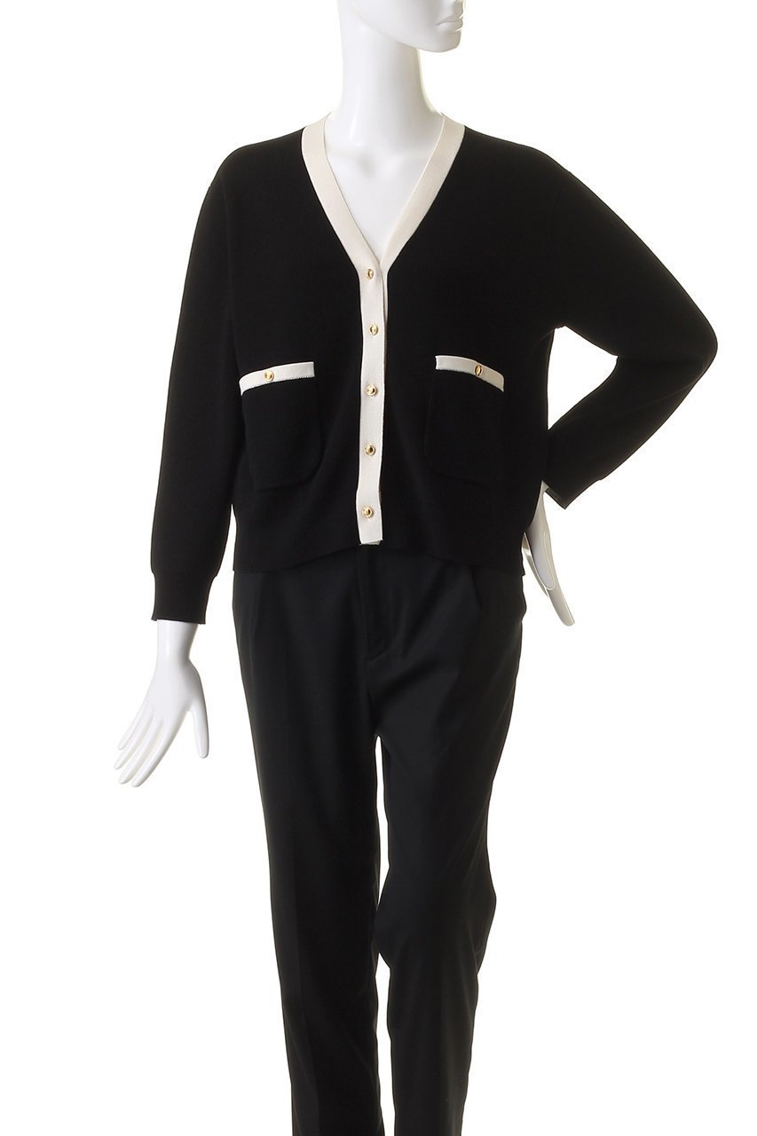 【コルピエロ/Col Pierrot】の【ELLE SHOP限定】バイカラーカーディガン 人気、トレンドファッション・服の通販 founy(ファニー) ファッション Fashion レディースファッション Fashion for Women トップス・カットソー Cut & Sew Tops ニット Knit Tops & Sweaters カーディガン・羽織り Layered Style Cardigans カーディガン Cardigan, Knitwear コンパクト Compact, Small Size シンプル Simple, Minimal デニム Denim, Jeans Material バランス Balance, Style Balance ポケット Pocket, Pocket Detail other-2|ID: prp329100003991878 ipo3291000000036896319