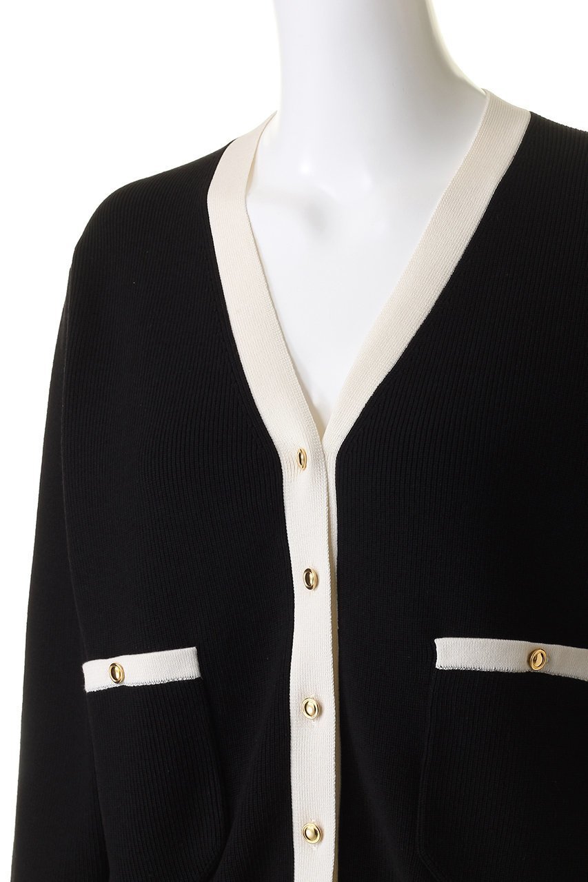 【コルピエロ/Col Pierrot】の【ELLE SHOP限定】バイカラーカーディガン 人気、トレンドファッション・服の通販 founy(ファニー) ファッション Fashion レディースファッション Fashion for Women トップス・カットソー Cut & Sew Tops ニット Knit Tops & Sweaters カーディガン・羽織り Layered Style Cardigans カーディガン Cardigan, Knitwear コンパクト Compact, Small Size シンプル Simple, Minimal デニム Denim, Jeans Material バランス Balance, Style Balance ポケット Pocket, Pocket Detail other-5|ID: prp329100003991878 ipo3291000000036896322