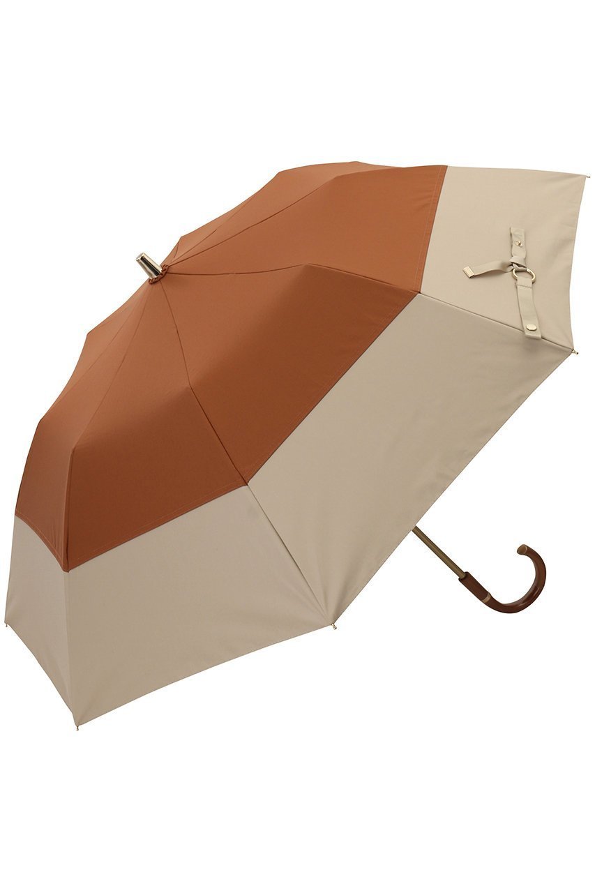 【グレイシー/Gracy】のTender bicolor 晴雨兼用日傘 2段折りたたみ傘 インテリア・キッズ・メンズ・レディースファッション・服の通販 founy(ファニー) 　ファッション　Fashion　レディースファッション　Fashion for Women　レイングッズ・傘・晴雨兼用傘　Umbrellas & Rain Gear　ウッド　Wooden Design　コンパクト　Compact, Small Size　シンプル　Simple, Minimal　ハンカチ　Handkerchief, Hanky　エレガント 上品　Elegant　傘　Umbrella, Parasol　日傘　Parasol, UV Umbrella　時計　Watch, Wristwatch　タン×ウォームサンド|ID: prp329100003993840 ipo3291000000032837852