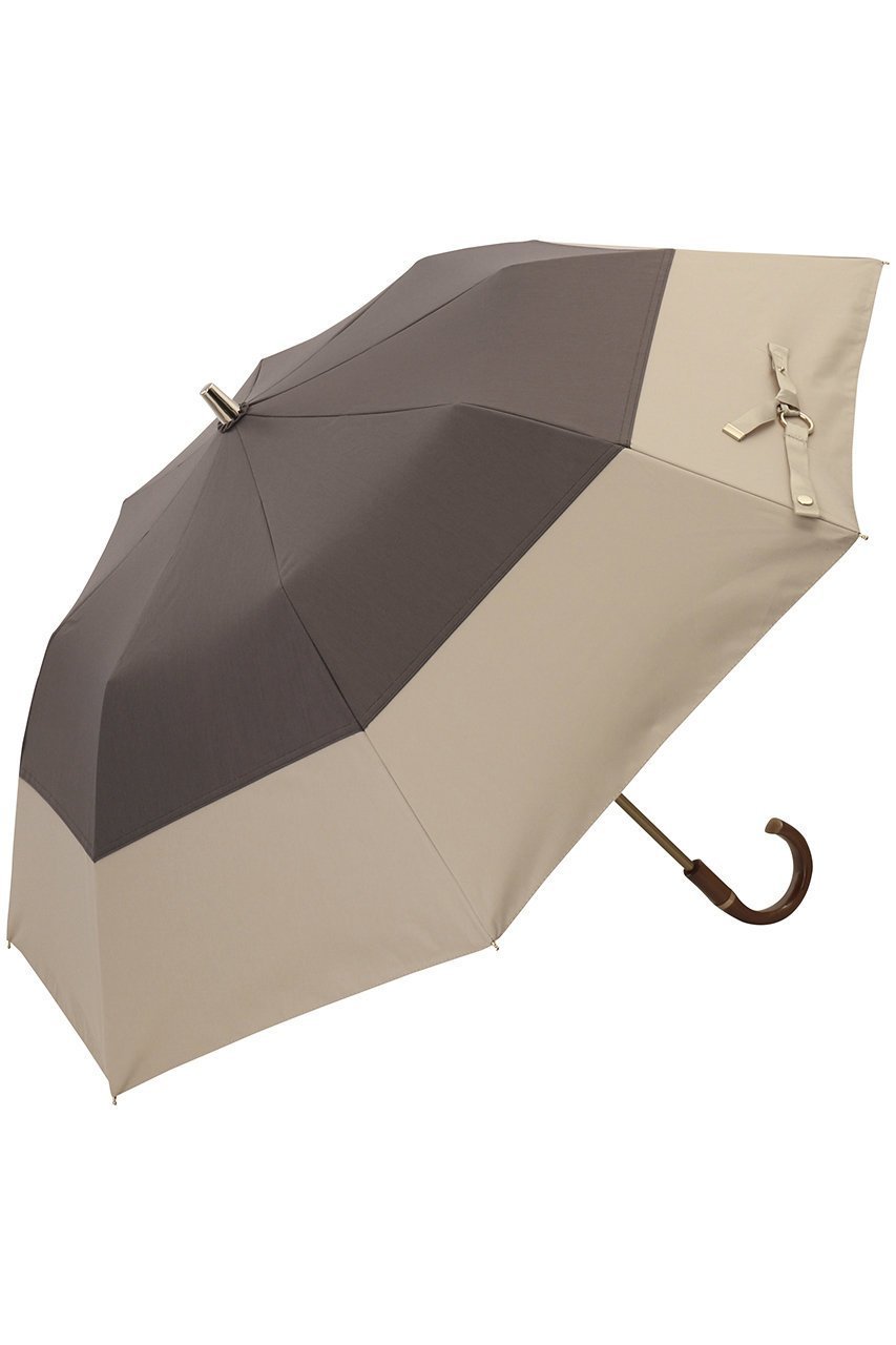 【グレイシー/Gracy】のTender bicolor 晴雨兼用日傘 2段折りたたみ傘 インテリア・キッズ・メンズ・レディースファッション・服の通販 founy(ファニー) 　ファッション　Fashion　レディースファッション　Fashion for Women　レイングッズ・傘・晴雨兼用傘　Umbrellas & Rain Gear　ウッド　Wooden Design　コンパクト　Compact, Small Size　シンプル　Simple, Minimal　ハンカチ　Handkerchief, Hanky　エレガント 上品　Elegant　傘　Umbrella, Parasol　日傘　Parasol, UV Umbrella　時計　Watch, Wristwatch　ディープトープ×ウォームサンド|ID: prp329100003993840 ipo3291000000032837858