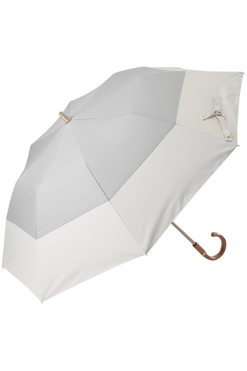 【グレイシー/Gracy】のTender bicolor 晴雨兼用日傘 2段折りたたみ傘 インテリア・キッズ・メンズ・レディースファッション・服の通販 founy(ファニー) 　ファッション　Fashion　レディースファッション　Fashion for Women　レイングッズ・傘・晴雨兼用傘　Umbrellas & Rain Gear　ウッド　Wooden Design　コンパクト　Compact, Small Size　シンプル　Simple, Minimal　ハンカチ　Handkerchief, Hanky　エレガント 上品　Elegant　傘　Umbrella, Parasol　日傘　Parasol, UV Umbrella　時計　Watch, Wristwatch　ぺプル×ラインストーン|ID: prp329100003993840 ipo3291000000033487096