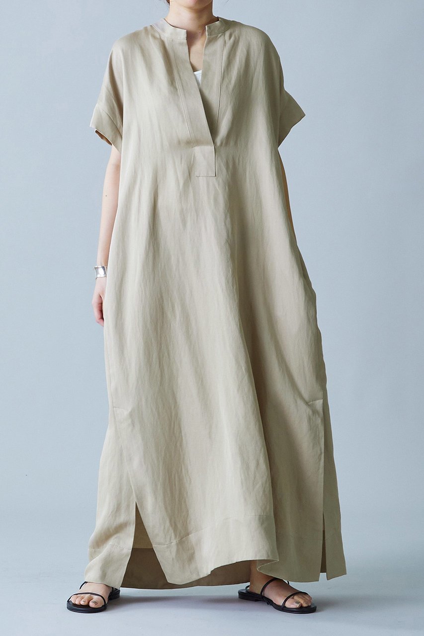 【プルミエ アロンディスモン/1er Arrondissement】のテンセルリネンカフタンワンピース 人気、トレンドファッション・服の通販 founy(ファニー) 　ファッション　Fashion　レディースファッション　Fashion for Women　ワンピース　Dresses　チュニック　Tunic Tops & Dresses　スキッパー　Skipper, Open Collar　チュニック　Tunic, Long Top　ミックス　Mix, Mixed Style　リネン　Linen, Linen Fabric　ロング　Long, Long-Length　エレガント 上品　Elegant　other-7|ID: prp329100003995134 ipo3291000000035645663