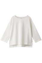 【スリー ドッツ/three dots】のストレッチポンチ ボートネックプルオーバー ホワイト|ID: prp329100003995143 ipo3291000000032894312