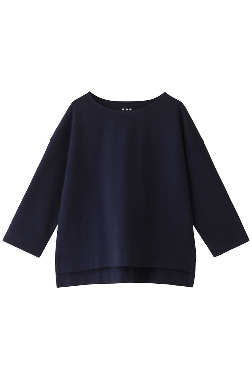 【スリー ドッツ/three dots】のストレッチポンチ ボートネックプルオーバー インテリア・キッズ・メンズ・レディースファッション・服の通販 founy(ファニー) 　ファッション　Fashion　レディースファッション　Fashion for Women　トップス・カットソー　Cut & Sew Tops　シャツ・ブラウス・オフィスカジュアル　Elegant Blouses & Button-Ups　ロングTシャツ・Tシャツ　Longline T-Shirts & Tees　カジュアルプルオーバー・ニットトップス　Pullovers & Knit Tops / Casual Pullovers　カットソー・ベーシックTシャツ　Cut-and-Sewn Tops / Stretch Tees & Basics　コンパクト　Compact, Small Size　シンプル　Simple, Minimal　ストレッチ　Stretch, Stretchy Fabric　スリーブ　Sleeve, Long Sleeve / Short Sleeve　ルーズ　Loose, Oversized　ロング　Long, Long-Length　ナイト アイリス|ID: prp329100003995143 ipo3291000000032894320
