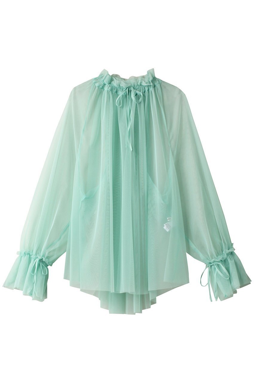 【ミディウミソリッド/MIDIUMISOLID】のtulle gathered blouse ブラウス 人気、トレンドファッション・服の通販 founy(ファニー) 　ファッション　Fashion　レディースファッション　WOMEN　トップス・カットソー　Tops/Tshirt　シャツ/ブラウス　Shirts/Blouses　おすすめ　Recommend　インナー　Inner　エアリー　Airy　ギャザー　Gather　シアー　Sheer　スリーブ　Sleeve　チュール　Tulle　ノースリーブ　No Sleeve　ロング　Long　今季　This Season　 other-1|ID: prp329100003995145 ipo3291000000029988369