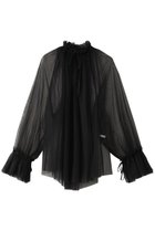 【ミディウミソリッド/MIDIUMISOLID】のtulle gathered blouse ブラウス black|ID:prp329100003995145