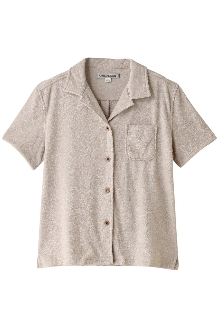 【アウターノウン/OUTERKNOWN】のHIGHTIDE ハーフスリーブパイルシャツ インテリア・キッズ・メンズ・レディースファッション・服の通販 founy(ファニー) 　ファッション　Fashion　レディースファッション　Fashion for Women　トップス・カットソー　Cut & Sew Tops　シャツ・ブラウス・オフィスカジュアル　Elegant Blouses & Button-Ups　ショート　Short, Short Length　スリーブ　Sleeve, Long Sleeve / Short Sleeve　リゾート　Resort, Vacation Style　アイボリー|ID: prp329100003995153 ipo3291000000032909619