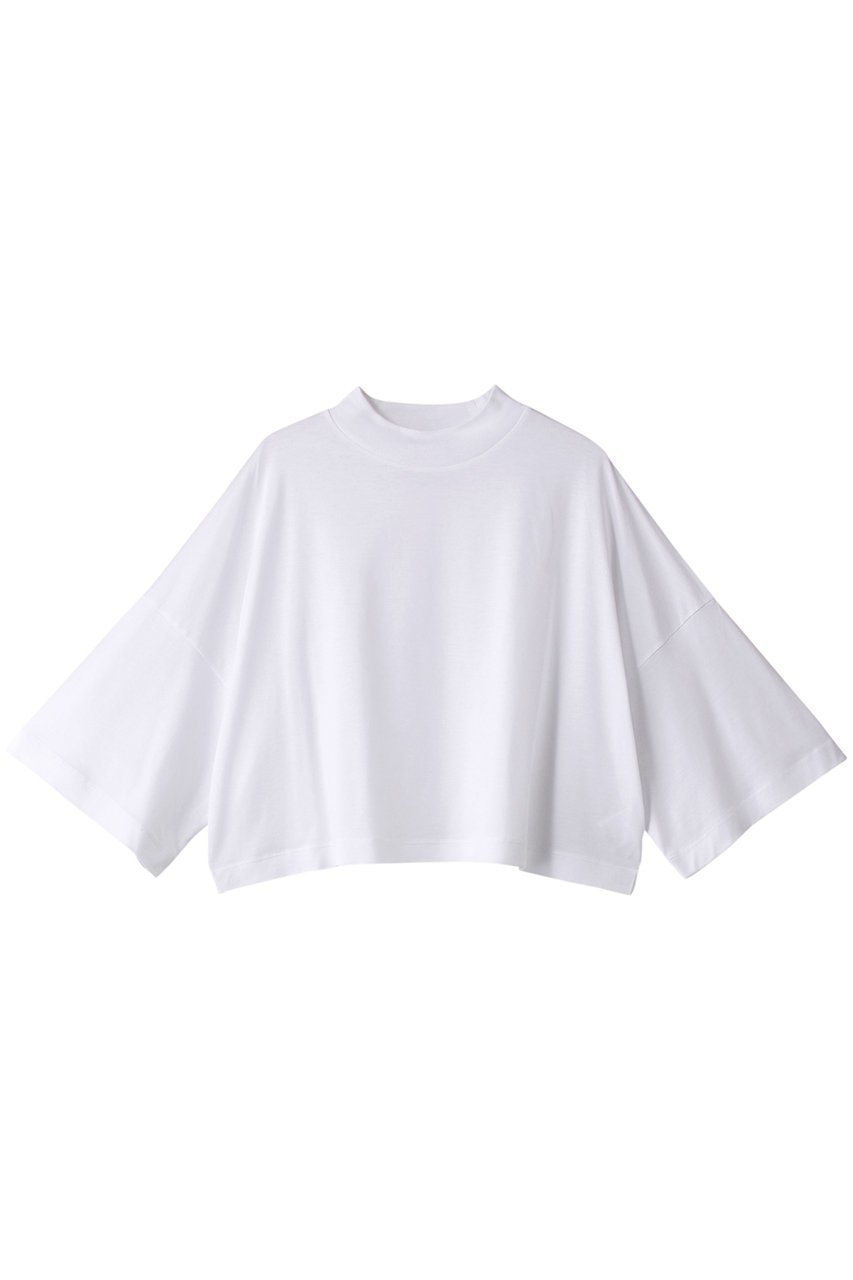 【アルアバイル/allureville】のワイドクロップTEE 人気、トレンドファッション・服の通販 founy(ファニー) 　ファッション　Fashion　レディースファッション　WOMEN　トップス・カットソー　Tops/Tshirt　シャツ/ブラウス　Shirts/Blouses　ロング / Tシャツ　T-Shirts　カットソー　Cut and Sewn　クロップド　Cropped　ショート　Short　シンプル　Simple　スリーブ　Sleeve　ドレープ　Drape　ハイネック　High Neck　 other-1|ID: prp329100003996412 ipo3291000000026411705