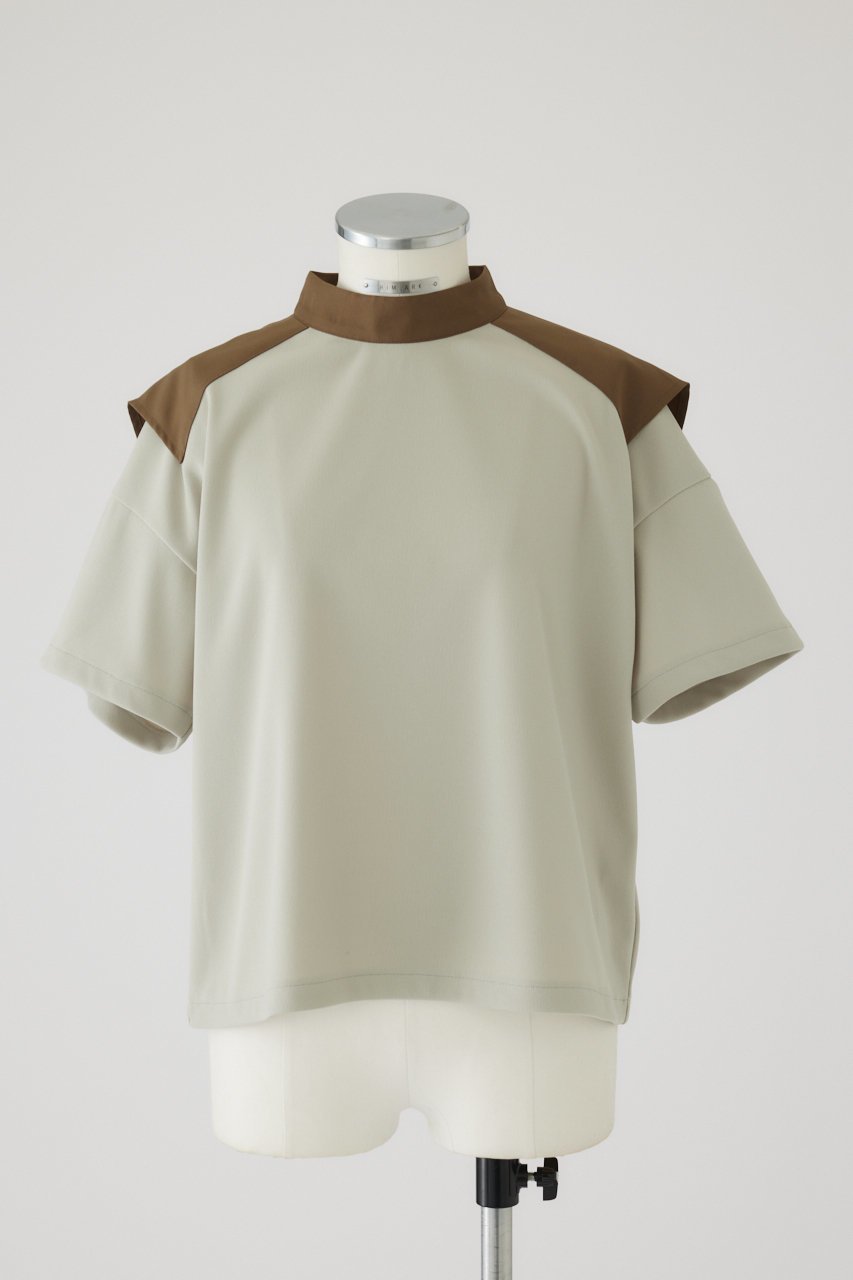 【リムアーク/RIM.ARK】のDocking design tops/トップス インテリア・キッズ・メンズ・レディースファッション・服の通販 founy(ファニー) 　ファッション　Fashion　レディースファッション　WOMEN　トップス・カットソー　Tops/Tshirt　シャツ/ブラウス　Shirts/Blouses　ロング / Tシャツ　T-Shirts　カットソー　Cut and Sewn　ショート　Short　シンプル　Simple　スリーブ　Sleeve　ツイル　Twill　ドッキング　Docking　夏　Summer　ライトベージュ|ID: prp329100003997363 ipo3291000000032376957