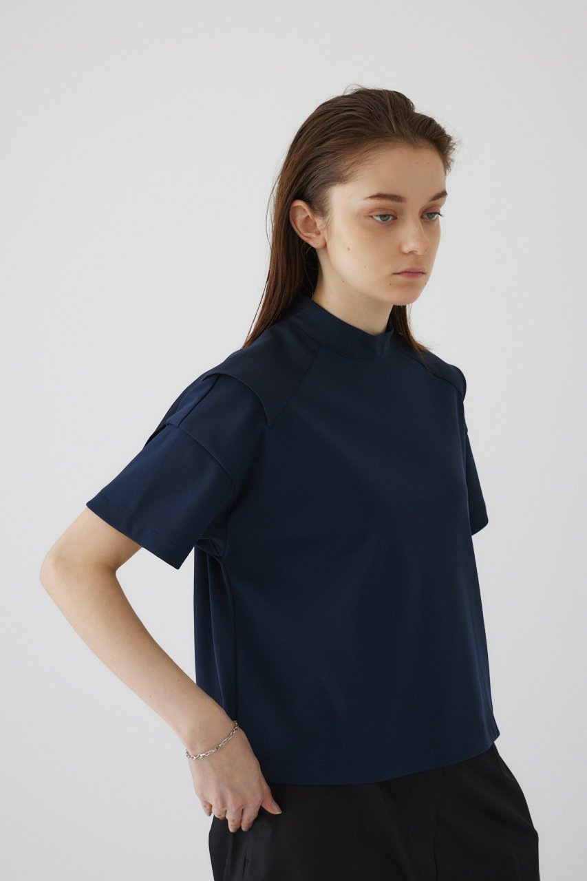【リムアーク/RIM.ARK】のDocking design tops/トップス インテリア・キッズ・メンズ・レディースファッション・服の通販 founy(ファニー) 　ファッション　Fashion　レディースファッション　WOMEN　トップス・カットソー　Tops/Tshirt　シャツ/ブラウス　Shirts/Blouses　ロング / Tシャツ　T-Shirts　カットソー　Cut and Sewn　ショート　Short　シンプル　Simple　スリーブ　Sleeve　ツイル　Twill　ドッキング　Docking　夏　Summer　ネイビー|ID: prp329100003997363 ipo3291000000032376958