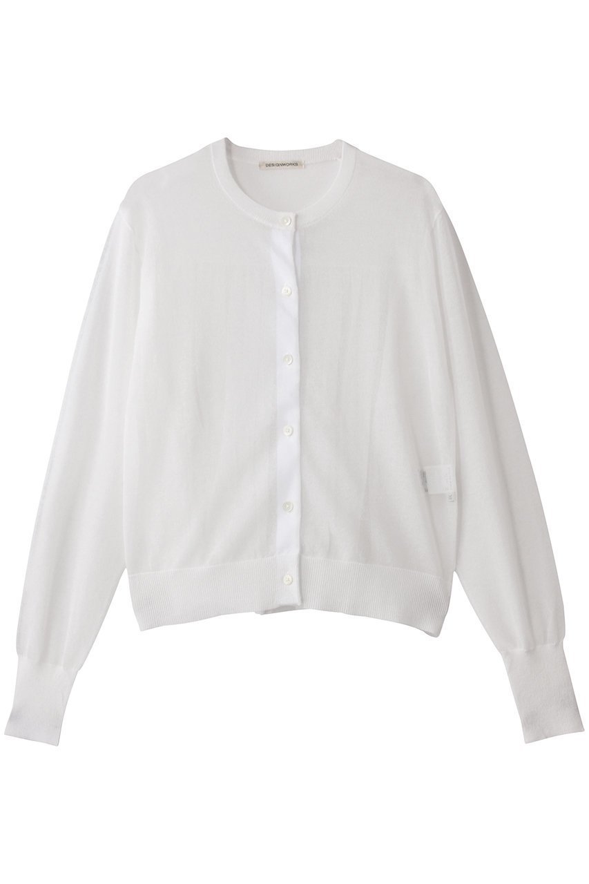 【デザイン ワークス/DESIGN WORKS】のシアーカーディガン インテリア・キッズ・メンズ・レディースファッション・服の通販 founy(ファニー) 　ファッション　Fashion　レディースファッション　Fashion for Women　トップス・カットソー　Cut & Sew Tops　ニット　Knit Tops & Sweaters　カーディガン・羽織り　Layered Style Cardigans　おすすめ　Recommended / Our Picks　カーディガン　Cardigan, Knitwear　ギャザー　Gathered, Ruffled　シアー　Sheer, See-Through　トレンド　Trend, Trending Now　フェミニン　Feminine, Girly　今季　This Season, Current Season　定番　Standard, Basic Item　ホワイト|ID: prp329100003997441 ipo3291000000035371771