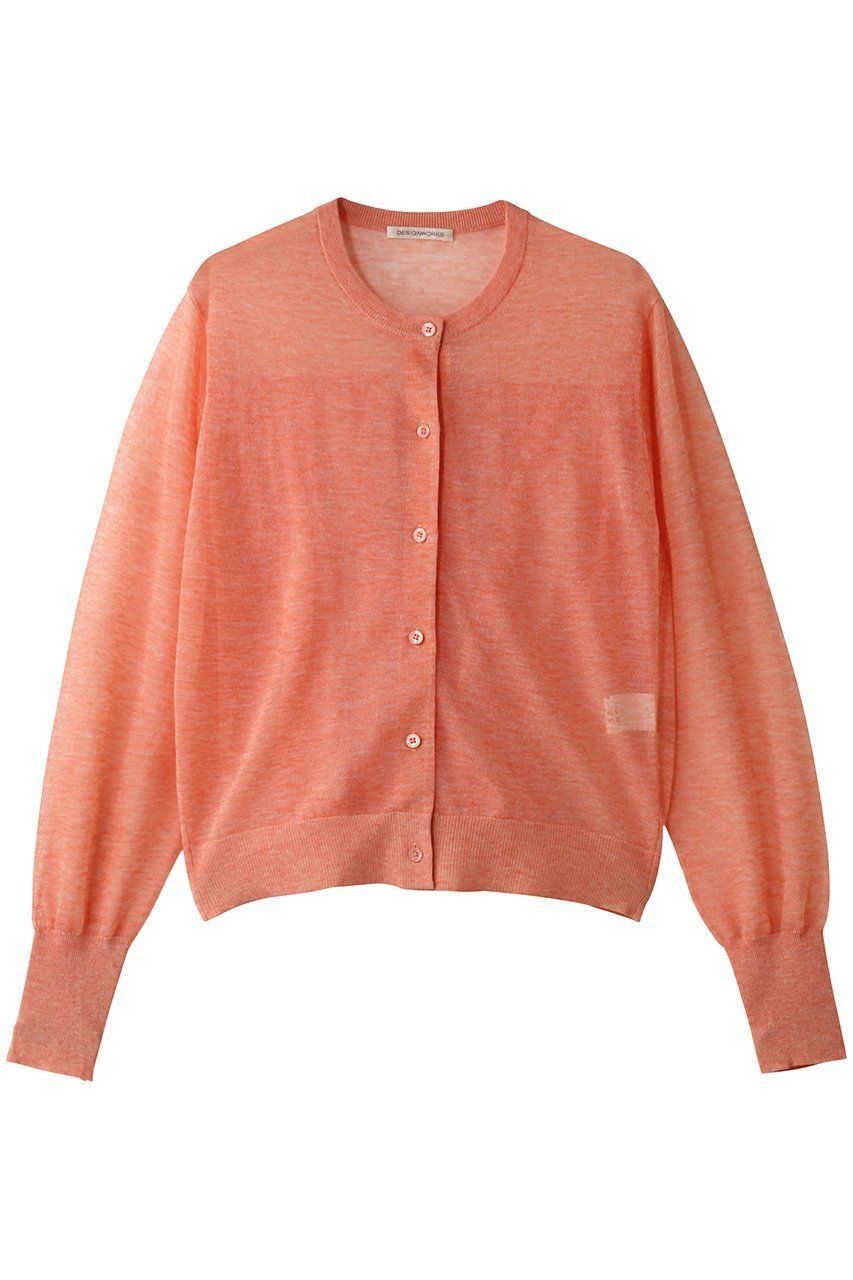 【デザイン ワークス/DESIGN WORKS】のシアーカーディガン インテリア・キッズ・メンズ・レディースファッション・服の通販 founy(ファニー) 　ファッション　Fashion　レディースファッション　Fashion for Women　トップス・カットソー　Cut & Sew Tops　ニット　Knit Tops & Sweaters　カーディガン・羽織り　Layered Style Cardigans　おすすめ　Recommended / Our Picks　カーディガン　Cardigan, Knitwear　ギャザー　Gathered, Ruffled　シアー　Sheer, See-Through　トレンド　Trend, Trending Now　フェミニン　Feminine, Girly　今季　This Season, Current Season　定番　Standard, Basic Item　オレンジ|ID: prp329100003997441 ipo3291000000035371772