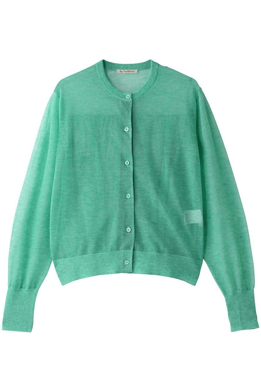 【デザイン ワークス/DESIGN WORKS】のシアーカーディガン インテリア・キッズ・メンズ・レディースファッション・服の通販 founy(ファニー) 　ファッション　Fashion　レディースファッション　Fashion for Women　トップス・カットソー　Cut & Sew Tops　ニット　Knit Tops & Sweaters　カーディガン・羽織り　Layered Style Cardigans　おすすめ　Recommended / Our Picks　カーディガン　Cardigan, Knitwear　ギャザー　Gathered, Ruffled　シアー　Sheer, See-Through　トレンド　Trend, Trending Now　フェミニン　Feminine, Girly　今季　This Season, Current Season　定番　Standard, Basic Item　グリーン|ID: prp329100003997441 ipo3291000000035371773