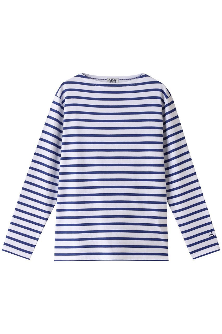 【マルティニーク/martinique】のArmor-lux コットンボーダーLSカットソー インテリア・キッズ・メンズ・レディースファッション・服の通販 founy(ファニー) 　ファッション　Fashion　レディースファッション　Fashion for Women　トップス・カットソー　Cut & Sew Tops　シャツ・ブラウス・オフィスカジュアル　Elegant Blouses & Button-Ups　ロングTシャツ・Tシャツ　Longline T-Shirts & Tees　カットソー・ベーシックTシャツ　Cut-and-Sewn Tops / Stretch Tees & Basics　インナー　Innerwear　カットソー　Cut and Sewn Top　シンプル　Simple, Minimal　スリーブ　Sleeve, Long Sleeve / Short Sleeve　ボーダー　Border, Stripe　ロング　Long, Long-Length　エレガント 上品　Elegant　人気　Popular, Best Seller　定番　Standard, Basic Item　ホワイト×ブルー|ID: prp329100003997448 ipo3291000000032930792