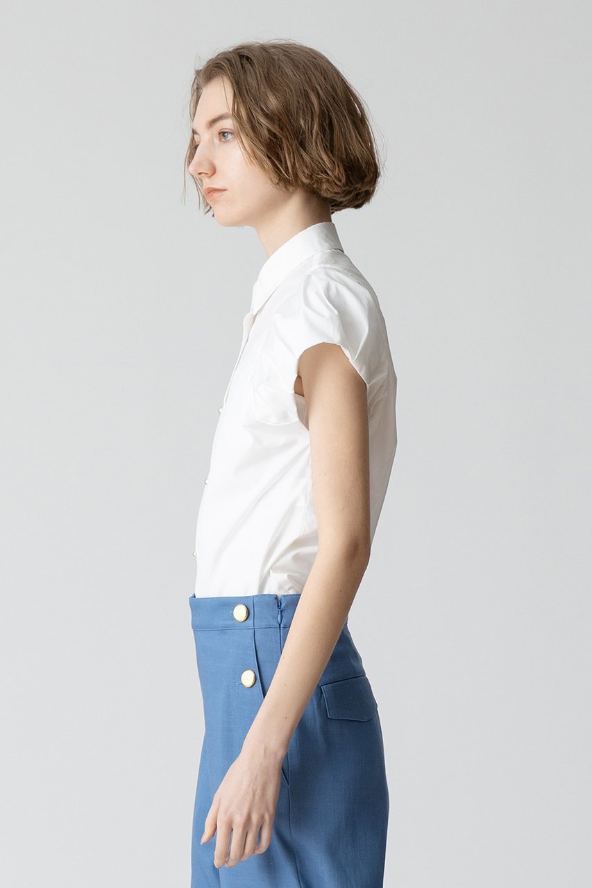 【アルアバイル/allureville】のタイプライタータックバルーンシャツ 人気、トレンドファッション・服の通販 founy(ファニー) 　ファッション　Fashion　レディースファッション　WOMEN　トップス・カットソー　Tops/Tshirt　キャミソール / ノースリーブ　No Sleeves　シャツ/ブラウス　Shirts/Blouses　スリーブ　Sleeve　タイプライター　Typewriter　ノースリーブ　No Sleeve　バルーン　Balloon　ビスチェ　Bustier　メタル　Metal　other-7|ID: prp329100003997453 ipo3291000000031452766