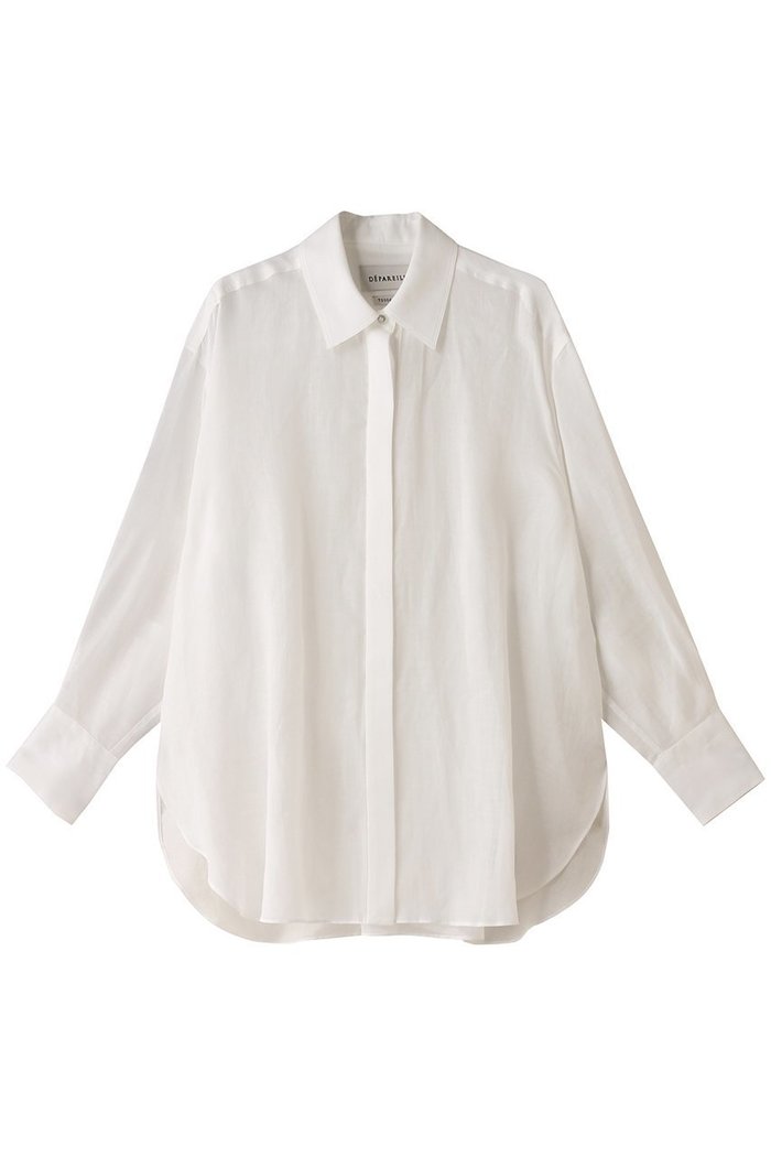 【デパリエ/DEPAREILLE】のシアーラミーシャツ インテリア・キッズ・メンズ・レディースファッション・服の通販 founy(ファニー) https://founy.com/ ファッション Fashion レディースファッション Fashion for Women トップス・カットソー Cut & Sew Tops シャツ・ブラウス・オフィスカジュアル Elegant Blouses & Button-Ups インナー Innerwear シアー Sheer, See-Through ショート Short, Short Length スリット Slit, Slit Detail スリーブ Sleeve, Long Sleeve / Short Sleeve ファブリック Fabric, Textile 夏 Summer |ID: prp329100003997456 ipo3291000000032908914