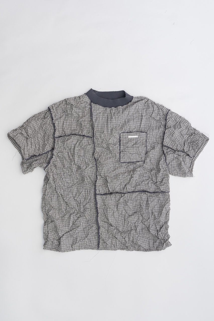 【プランク プロジェクト/PRANK PROJECT】のワッシャーチェックトップ / Washer Check Top インテリア・キッズ・メンズ・レディースファッション・服の通販 founy(ファニー) 　ファッション　Fashion　レディースファッション　Fashion for Women　トップス・カットソー　Cut & Sew Tops　シャツ・ブラウス・オフィスカジュアル　Elegant Blouses & Button-Ups　カットオフ　Cut-Off Design　ショート　Short, Short Length　スリーブ　Sleeve, Long Sleeve / Short Sleeve　チェック　Check, Plaid, Tartan　トレンド　Trend, Trending Now　パッチワーク　Patchwork, Mixed Fabric　ボトム　Bottoms, Lower Wear　GRY(グレー)|ID: prp329100003998448 ipo3291000000032908663