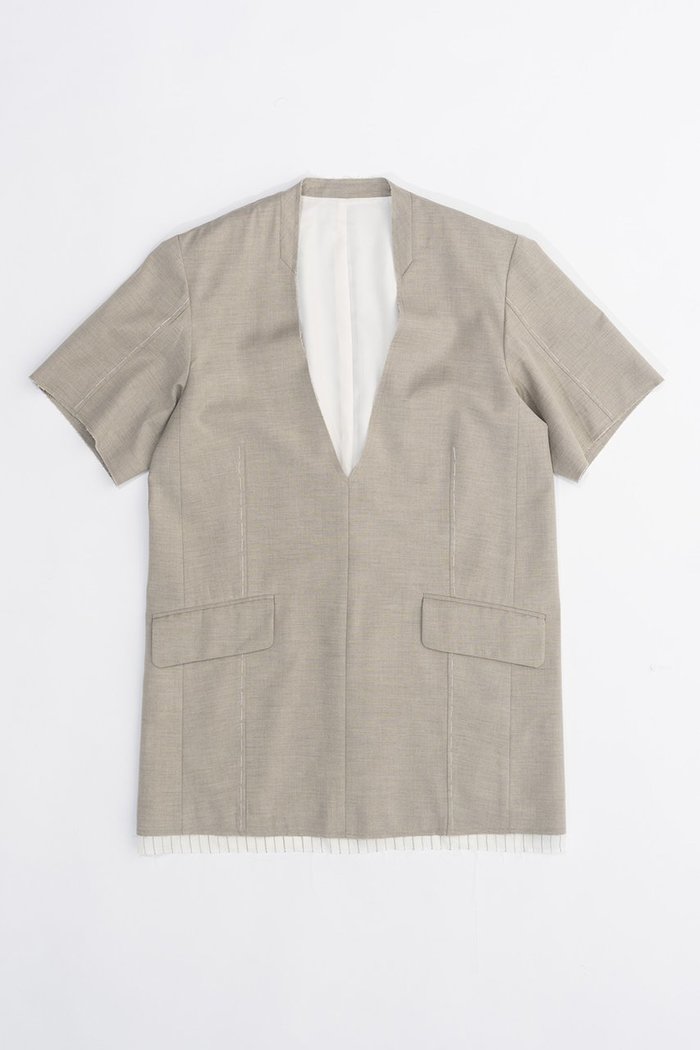 【プランク プロジェクト/PRANK PROJECT】のスーチングカットオフハーフスリーブチュニック / Suiting Cut Off Half Sleeve Tunic インテリア・キッズ・メンズ・レディースファッション・服の通販 founy(ファニー) https://founy.com/ ファッション Fashion レディースファッション Fashion for Women ワンピース Dresses チュニック Tunic Tops & Dresses おすすめ Recommended / Our Picks ジャケット Jacket, Outerwear ソックス Socks, Hosiery タイツ Tights, Legwear チュニック Tunic, Long Top モチーフ Motif, Design Theme レース Lace, Lace Fabric 夏 Summer |ID: prp329100003998449 ipo3291000000034422031