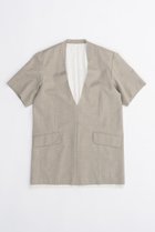 【プランク プロジェクト/PRANK PROJECT】のスーチングカットオフハーフスリーブチュニック / Suiting Cut Off Half Sleeve Tunic BGE(ベージュ)|ID: prp329100003998449 ipo3291000000034422032