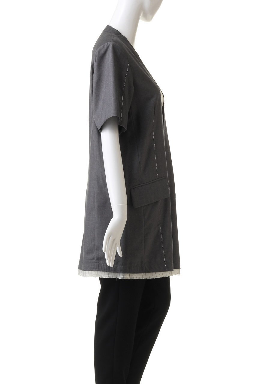 【プランク プロジェクト/PRANK PROJECT】のスーチングカットオフハーフスリーブチュニック / Suiting Cut Off Half Sleeve Tunic 人気、トレンドファッション・服の通販 founy(ファニー)  ファッション Fashion レディースファッション Fashion for Women ワンピース Dresses チュニック Tunic Tops & Dresses おすすめ Recommended / Our Picks ジャケット Jacket, Outerwear ソックス Socks, Hosiery タイツ Tights, Legwear チュニック Tunic, Long Top モチーフ Motif, Design Theme レース Lace, Lace Fabric 夏 Summer other-3|ID: prp329100003998449 ipo3291000000034422036