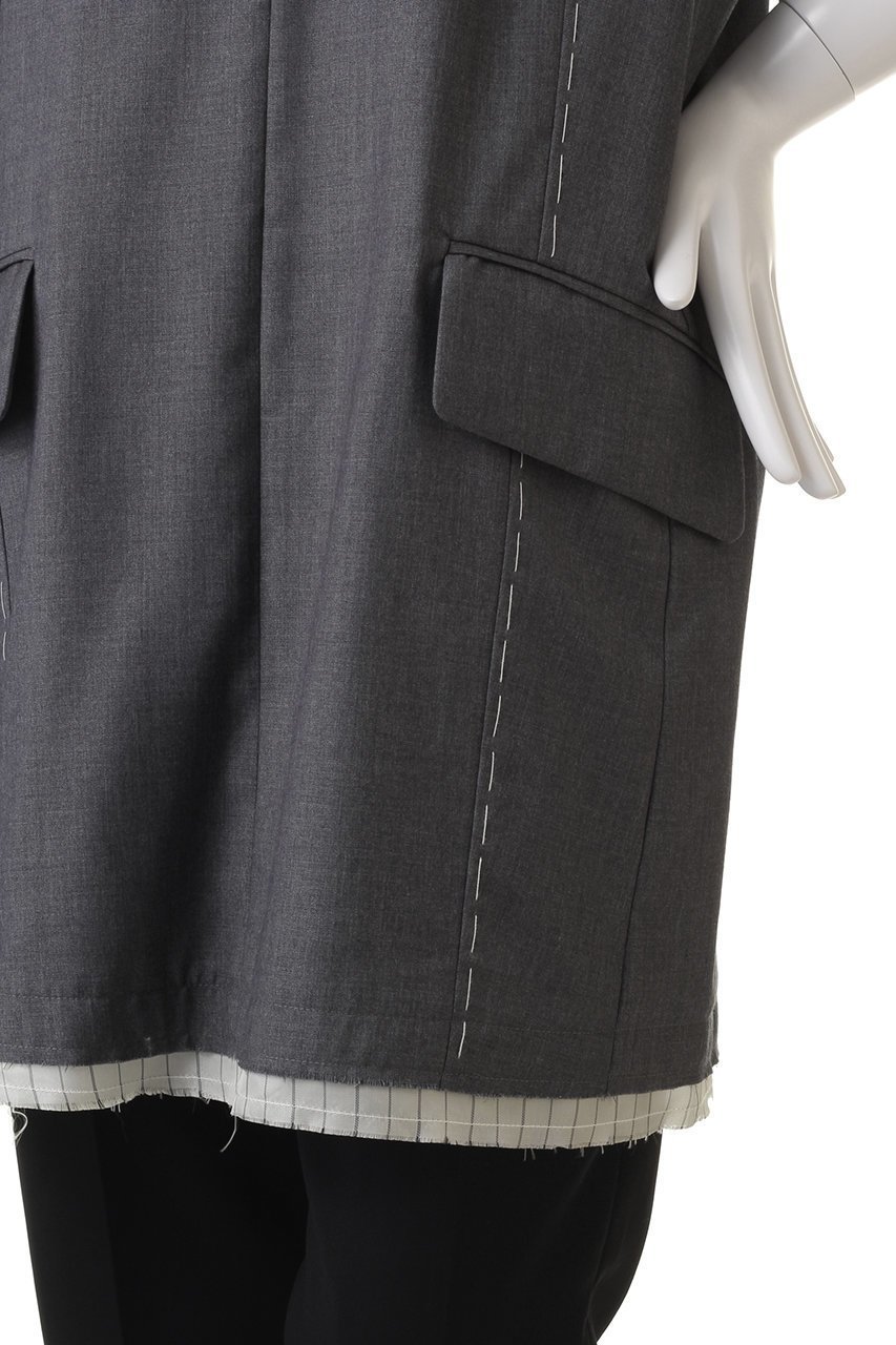 【プランク プロジェクト/PRANK PROJECT】のスーチングカットオフハーフスリーブチュニック / Suiting Cut Off Half Sleeve Tunic 人気、トレンドファッション・服の通販 founy(ファニー)  ファッション Fashion レディースファッション Fashion for Women ワンピース Dresses チュニック Tunic Tops & Dresses おすすめ Recommended / Our Picks ジャケット Jacket, Outerwear ソックス Socks, Hosiery タイツ Tights, Legwear チュニック Tunic, Long Top モチーフ Motif, Design Theme レース Lace, Lace Fabric 夏 Summer other-6|ID: prp329100003998449 ipo3291000000034422039