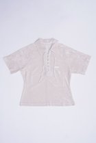 【プランク プロジェクト/PRANK PROJECT】のベロアメッシュレースアップTシャツ / Velor Mesh Lace Up Tshirt IVR(アイボリー)|ID:prp329100003998453