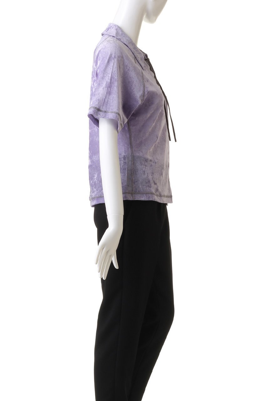 【プランク プロジェクト/PRANK PROJECT】のベロアメッシュレースアップTシャツ / Velor Mesh Lace Up Tshirt 人気、トレンドファッション・服の通販 founy(ファニー) 　ファッション　Fashion　レディースファッション　Fashion for Women　トップス・カットソー　Cut & Sew Tops　シャツ・ブラウス・オフィスカジュアル　Elegant Blouses & Button-Ups　ロングTシャツ・Tシャツ　Longline T-Shirts & Tees　カットソー・ベーシックTシャツ　Cut-and-Sewn Tops / Stretch Tees & Basics　ベロアトップス　Velour Tops / Velvet-Look Items　コンパクト　Compact, Small Size　ショート　Short, Short Length　スリーブ　Sleeve, Long Sleeve / Short Sleeve　フィット　Fit, Slim Fit　ベロア　Velour, Soft Velvet　ポロシャツ　Polo Shirt, Collared Tee　メッシュ　Mesh, Net Fabric　レース　Lace, Lace Fabric　夏　Summer　other-3|ID: prp329100003998453 ipo3291000000035837367