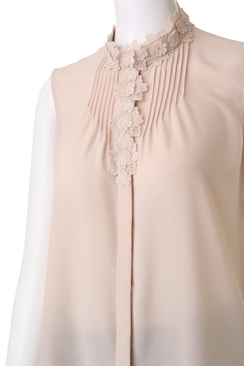 【アナイ/ANAYI】のジョーゼットフラワーノースリブラウス 人気、トレンドファッション・服の通販 founy(ファニー) 　ファッション　Fashion　レディースファッション　Fashion for Women　トップス・カットソー　Cut & Sew Tops　キャミソール&ノースリーブ　Camisoles & Sleeveless Tops　シャツ・ブラウス・オフィスカジュアル　Elegant Blouses & Button-Ups　ジャケット　Jacket, Outerwear　ジョーゼット　Georgette, Semi-Sheer Fabric　ドレープ　Drape, Draping Fabric　ノースリーブ　Sleeveless, No-Sleeve　フラワー　Flower, Floral　レース　Lace, Lace Fabric　エレガント 上品　Elegant　other-5|ID: prp329100003998523 ipo3291000000034971011