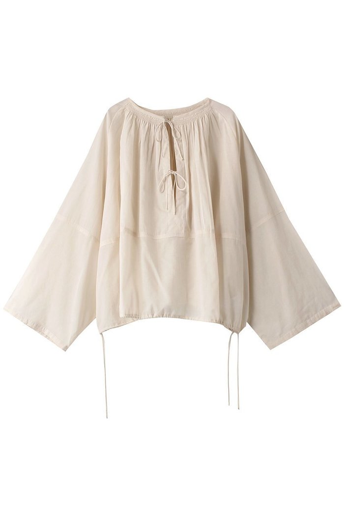 【マリリンムーン/MARILYN MOON】の【WALANCE】オーガニックコットンボイルスモックブラウス インテリア・キッズ・メンズ・レディースファッション・服の通販 founy(ファニー) https://founy.com/ ファッション Fashion レディースファッション Fashion for Women トップス・カットソー Cut & Sew Tops シャツ・ブラウス・オフィスカジュアル Elegant Blouses & Button-Ups インド Indian Textile シアー Sheer, See-Through シャーリング Shirring, Ruched スリーブ Sleeve, Long Sleeve / Short Sleeve ドローコード Drawcord, Drawstring Cord ボックス Boxy, Box Shape ロング Long, Long-Length 夏 Summer |ID: prp329100003999593 ipo3291000000035488933