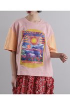 【ローズバッド/ROSE BUD】の袖配色 プリントTシャツ ピンク|ID:prp329100003999621