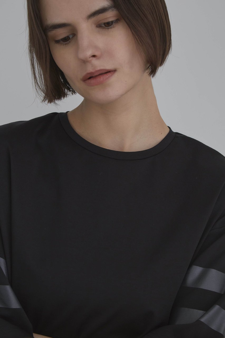 【ル フィル/LE PHIL】のシルキーポンチラインカットソーワンピース 人気、トレンドファッション・服の通販 founy(ファニー) 　ファッション　Fashion　レディースファッション　WOMEN　ワンピース　Dress　チュニック　Tunic　なめらか　Smooth　ジャージー　Jersey　チュニック　Tunic　ドレス　Dress　プリント　Print　マキシ　Maxi　ロング　Long　エレガント 上品　Elegant　other-4|ID: prp329100003999641 ipo3291000000031452326