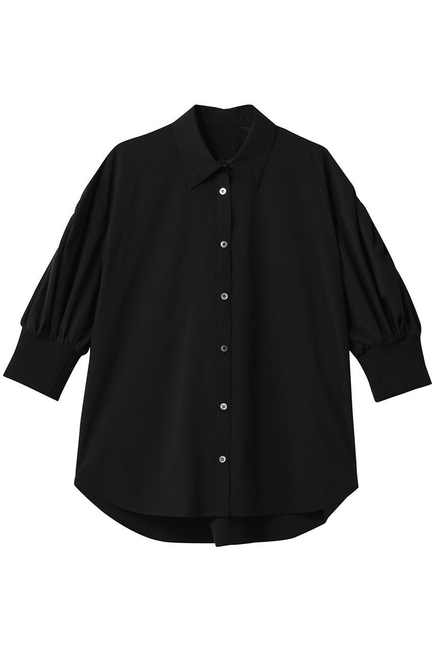 【ル フィル/LE PHIL】のSOLOTEXブロードギャザースリーブブラウス インテリア・キッズ・メンズ・レディースファッション・服の通販 founy(ファニー) ファッション Fashion レディースファッション Fashion for Women トップス・カットソー Cut & Sew Tops シャツ・ブラウス・オフィスカジュアル Elegant Blouses & Button-Ups クッション Cushion, Throw Pillow ショート Short, Short Length ストレッチ Stretch, Stretchy Fabric スリーブ Sleeve, Long Sleeve / Short Sleeve ドレープ Drape, Draping Fabric ハーフ Half, Half-Length フェミニン Feminine, Girly マニッシュ Mannish, Boyish 夏 Summer エレガント 上品 Elegant ブラック|ID: prp329100003999647 ipo3291000000032810116