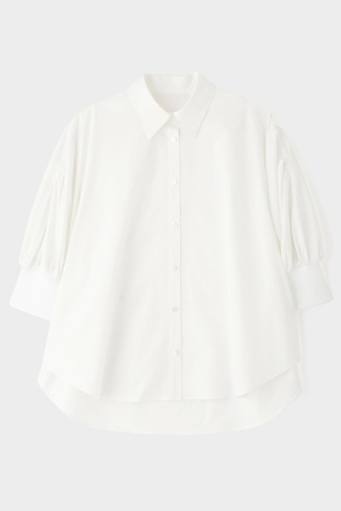 【ル フィル/LE PHIL】のSOLOTEXブロードギャザースリーブブラウス インテリア・キッズ・メンズ・レディースファッション・服の通販 founy(ファニー) https://founy.com/ ファッション Fashion レディースファッション Fashion for Women トップス・カットソー Cut & Sew Tops シャツ・ブラウス・オフィスカジュアル Elegant Blouses & Button-Ups クッション Cushion, Throw Pillow ショート Short, Short Length ストレッチ Stretch, Stretchy Fabric スリーブ Sleeve, Long Sleeve / Short Sleeve ドレープ Drape, Draping Fabric ハーフ Half, Half-Length フェミニン Feminine, Girly マニッシュ Mannish, Boyish 夏 Summer エレガント 上品 Elegant |ID: prp329100003999647 ipo3291000000036394344